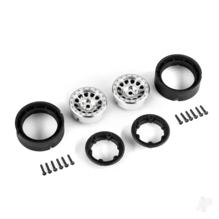Traxxas Wheels, Method 105 1.0in, (satin chrome) (2)