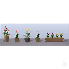 JTT Assorted Potted Flower Plants 4, HO-Scale, (6pack)