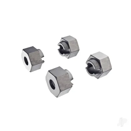 Traxxas Wheel hubs, 7mm hex (steel) (4)/ axle pins (4)