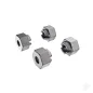 Traxxas Wheel hubs, 7mm hex (steel) (4)/ axle pins (4)