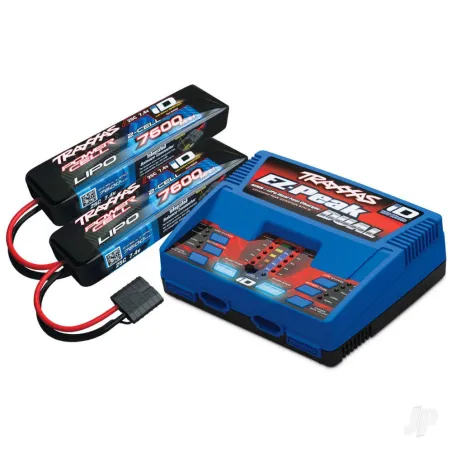 Traxxas iD Completer Pack with 1x EZ-Peak Dual Charger & 2x LiPo 2S 7600mAh Battery