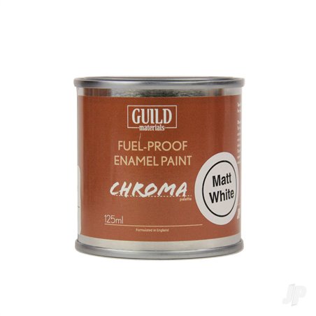 Guild Lane Chroma Enamel Fuelproof Paint Matt White (125ml Tin)
