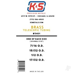 K&S Brass Telescopic Tubing Assortment (Medium) (12in long) (4 pcs)