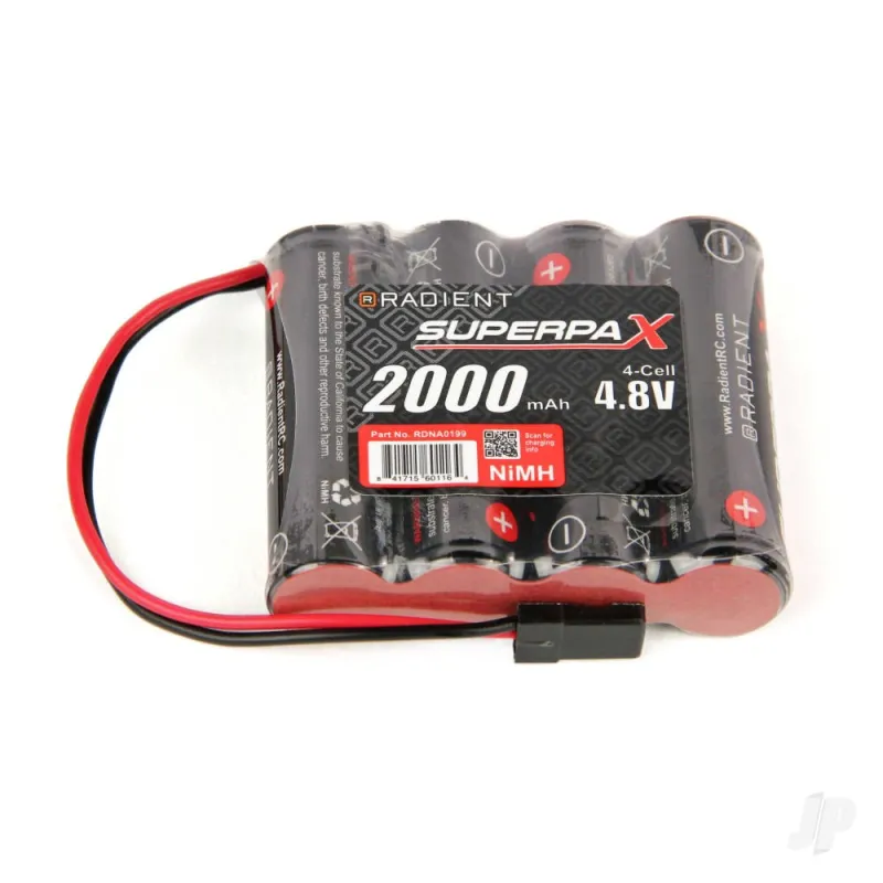 Radient NiMH 4.8V 2000mAh AA SBS-Flat, Rx-JR