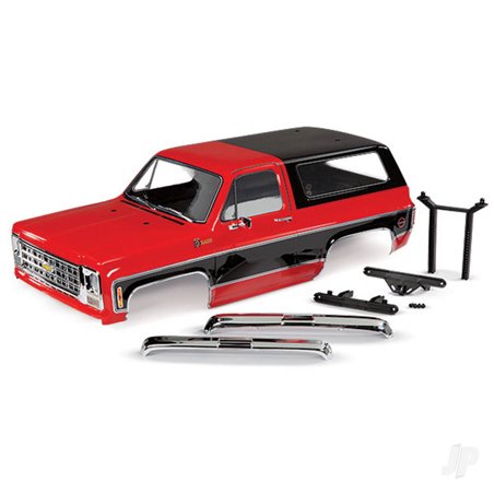 Traxxas Body, Chevrolet Blazer (1979), complete (Red) (includes grille, side mirrors, door handles, windshield wipers, Front & R