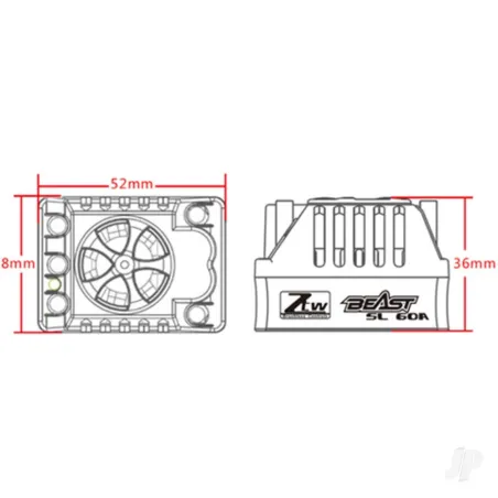 ZTW 1:10 Beast SLL Combo with 60A ESC + 4P SL 3650B 2950Kv Motor