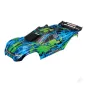 Traxxas Body, Rustler 4X4 VXL, Green / window, grille, lights decal sheet (assembled with Front & Rear Body mounts and Rear Body