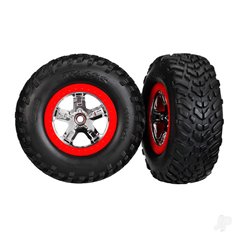 Traxxas Chrome Wheels/tyres SCT Complete (2 pcs)