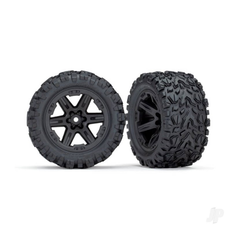 Traxxas Black Wheels/tyres RXT Complete (2 pcs)