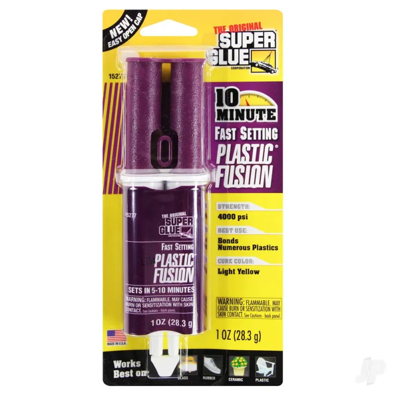 Super Glue 10 Minute Fast Setting Plastic Fusion (1oz, 28.3g)