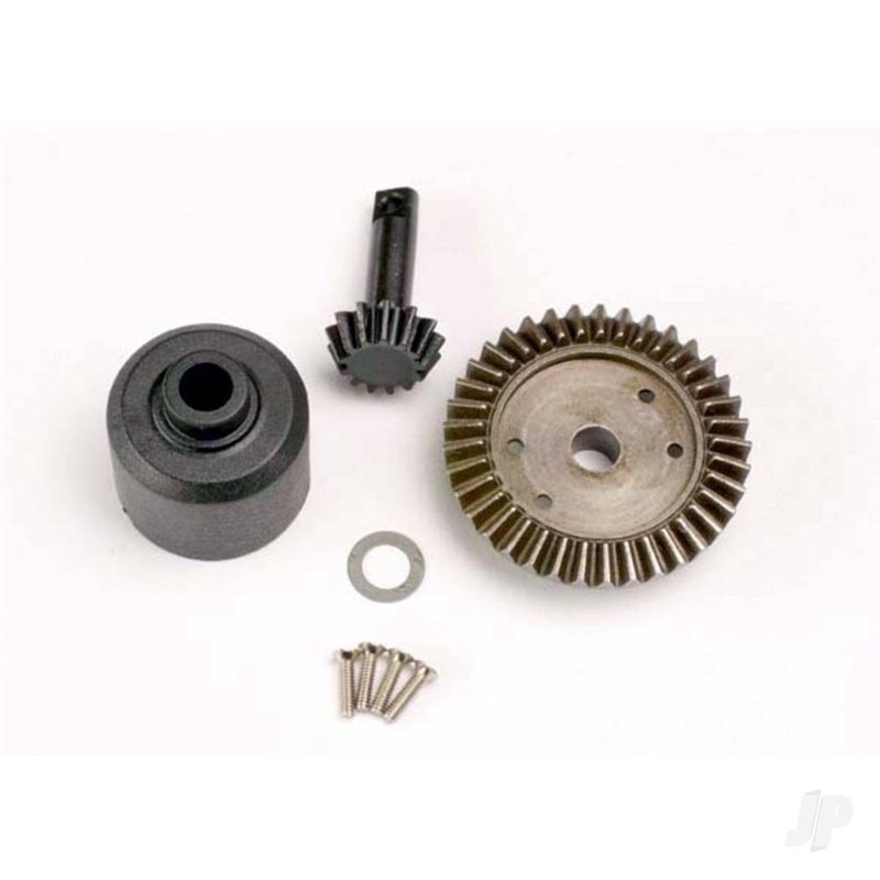 Traxxas Ring 37-T / 13-T Pinion Gear / diff carrier / 6x10x0.5mm PTFE-coated washer (1pc) / 2x8mm countersunk machine screws (4 