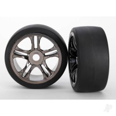 Traxxas Black Chrome, Split-Spoke Wheels and Slick
