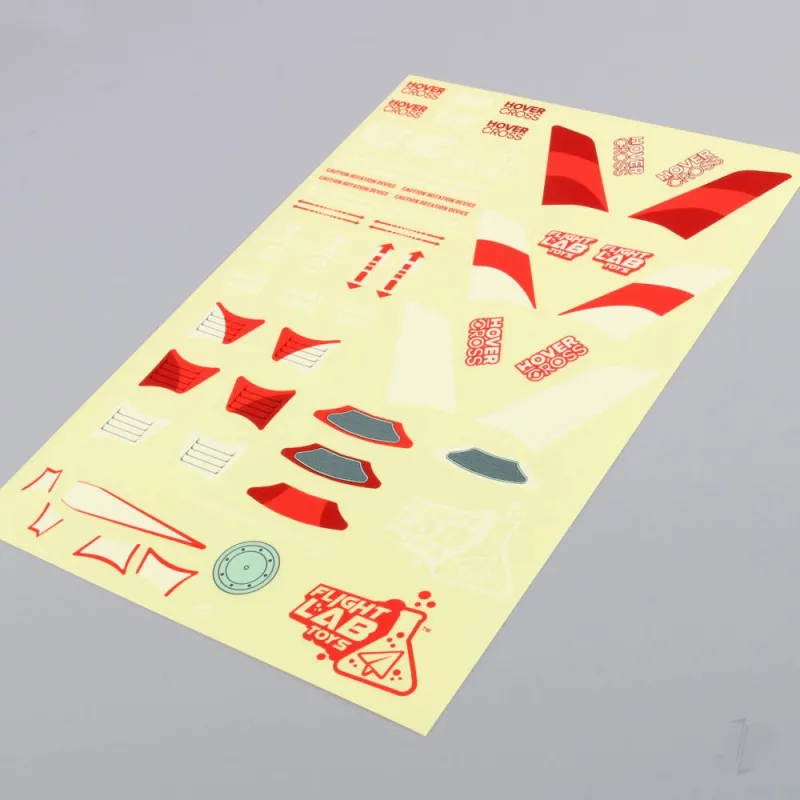 Flight Lab Toys HoverCross Decal Sheet (Red)