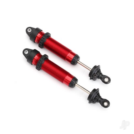 Traxxas Shocks, GTR, 139mm, aluminium (Red-anodised) (fully assembled with out springs) (Rear, threaded) (2 pcs)
