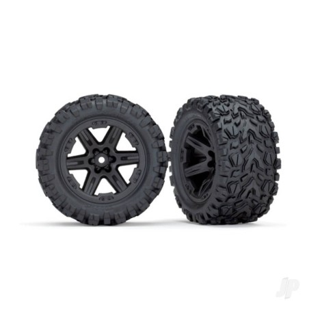 Traxxas RXT Black Tyres and Wheels (Pair)