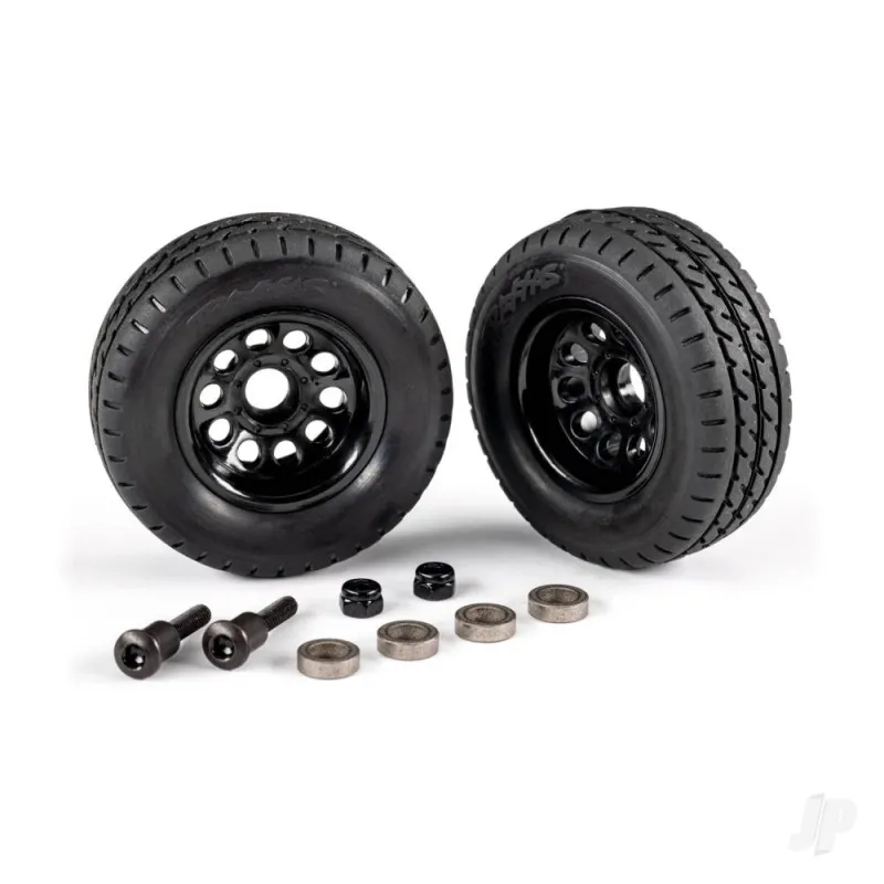 Traxxas Trailer wheels (2)/ Tyres (2)/ mounting hardware