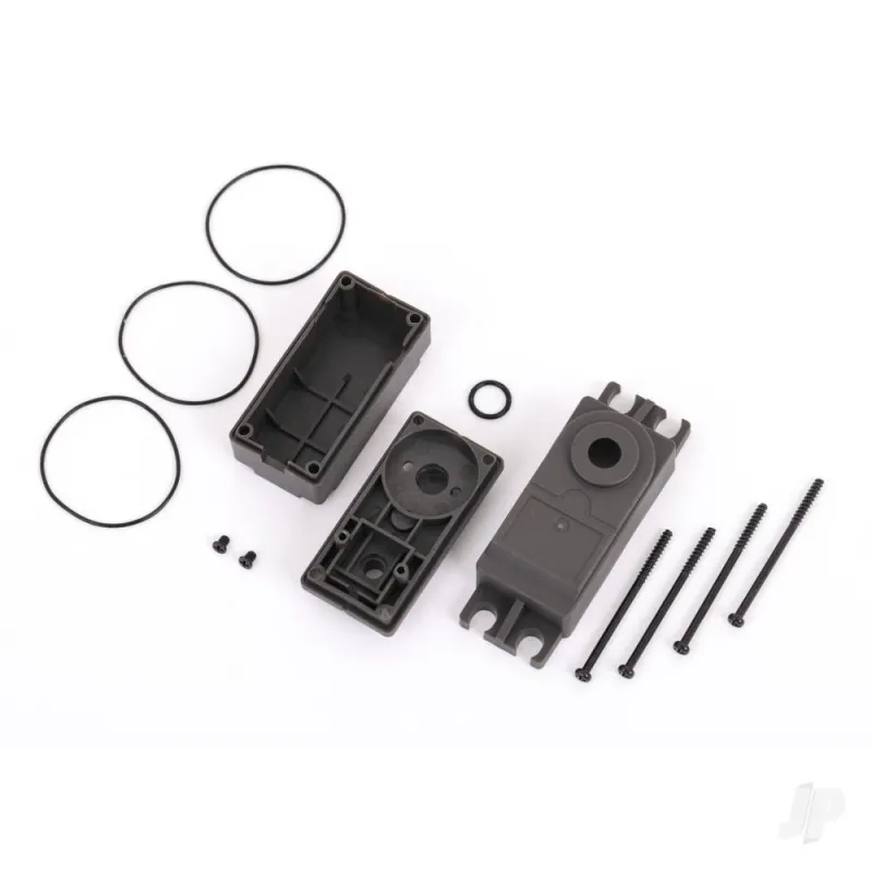 Traxxas Servo case, plastic (top, middle, bottom) / gaskets / hardware (for 2275 servo)