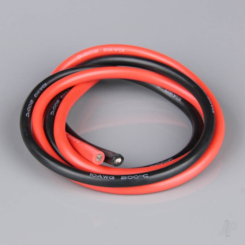 Radient Silicone Wire, 10AWG 2ft / 0.6m Red-Black