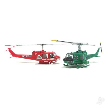 Atlantis Models 1:72 Snap Huey Helicopter 2 Pack Gunship/ Firefighter