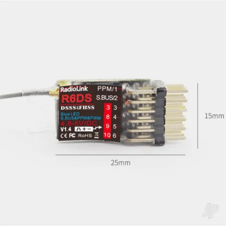 RadioLink R6DS 2.4GHz 10-Channel Receiver