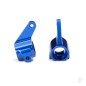 Traxxas Steering blocks, Rustler / Stampede / Bandit (2 pcs), 6061-T6 aluminium (Blue-anodised) / 5x11mm ball bearings (4 pcs)