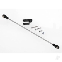 Traxxas Rudder pushrod, assembled / servo horn / 3x18mm BCS (stainless) (1pc) / 3x15mm CS (stainless) (1pc) / 3x6mm CS (stainles