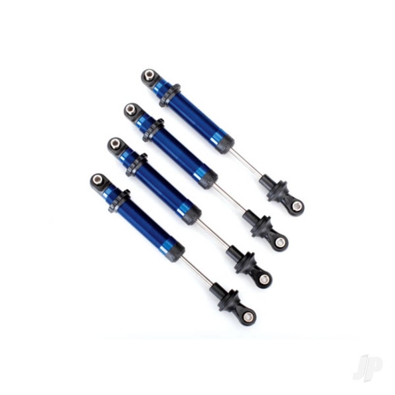 Traxxas Shocks, GTS, aluminium (Blue-anodised) (assembled with out springs) (4 pcs) (for use with 8140X TRX-4 Long Arm Lift Kit)