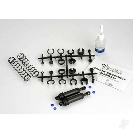 Traxxas Ultra shocks (black) (XX-Long) (complete with spring pre-load spacers & springs) (Rear) (2 pcs)