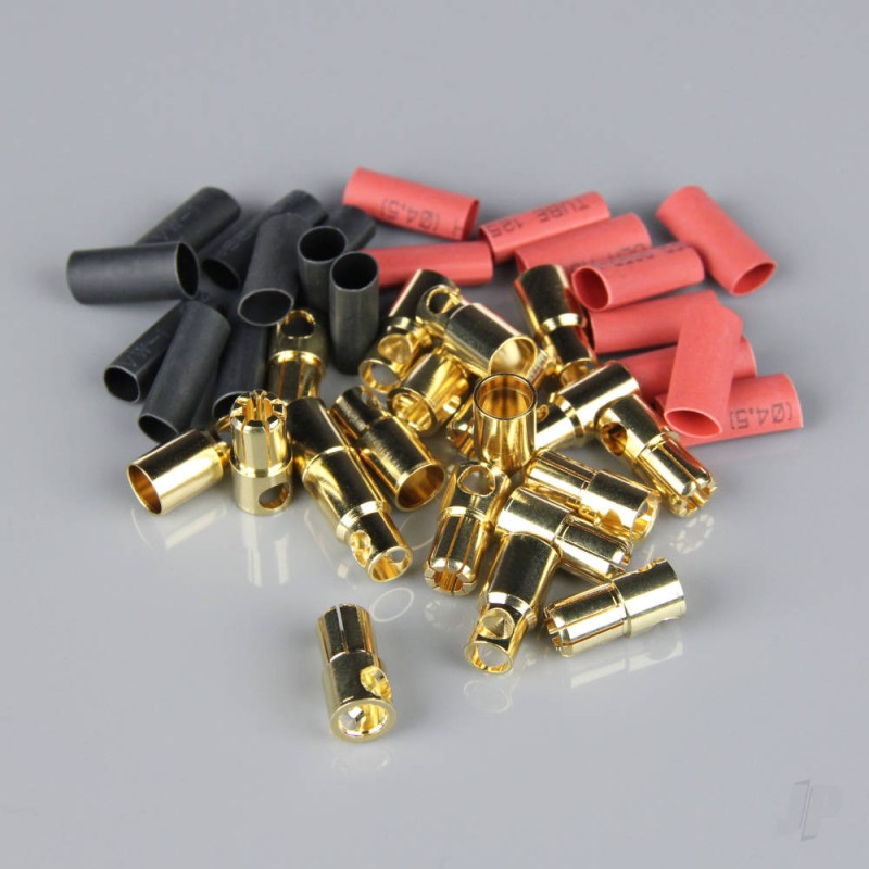 Radient 6.0mm Gold Connector Pairs including Heat Shrink (10 pcs)