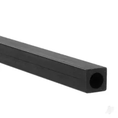 JP 1m 6mm Carbon Fibre Square-Round Tube, 4.1mm Centre Hole