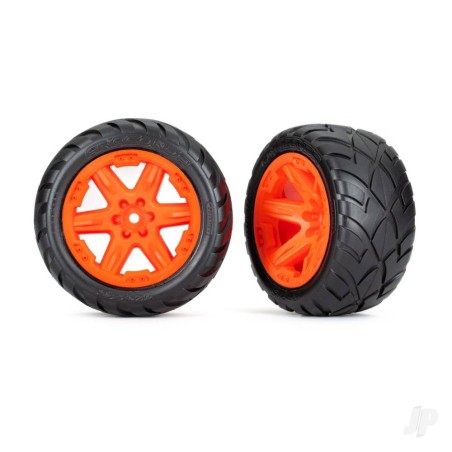 Traxxas Tyres & wheels, assembled, glued (2.8') (RXT orange wheels, Anaconda tyres, foam inserts) (4WD electric front/rear, 2WD 