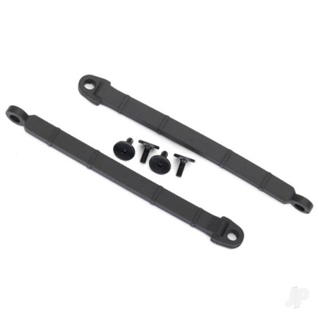 Traxxas Limit strap, Rear suspension (2 pcs) / 3x8 flat-head screw (4 pcs)