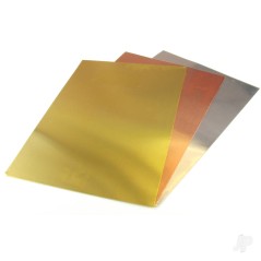 K&S .005in 5x7in Brass, Copper, Aluminium Foil Pack (3 pcs)