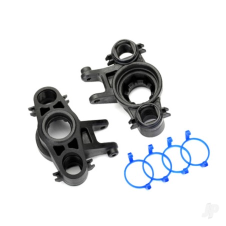 Traxxas Axle carriers, left & right (1 each) (use with 8x16mm & 17x26mm ball bearings) / dust boot retainers (4 pcs)