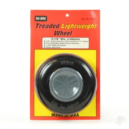 Dubro 5-1/2in diameter Treaded Lightweight Wheel (1 per card)