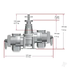 Stinger Engines 70cc Petrol 2-Stroke Twin Cylinder Engine
