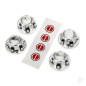 Traxxas Center caps, wheel (chrome) (4 pcs) / decal sheet (requires 8255A extended stub axle)