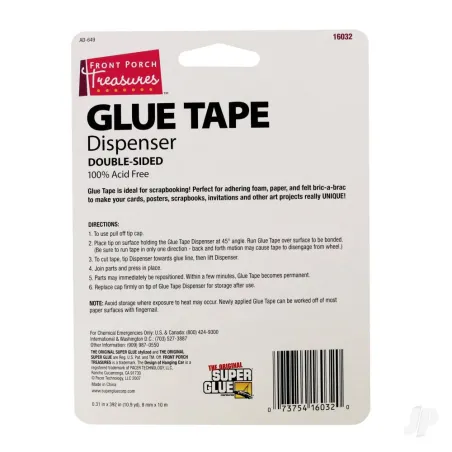 Super Glue Double-Sided Glue Tape Dispenser (0.31in x 392in, 8mm x 10m)