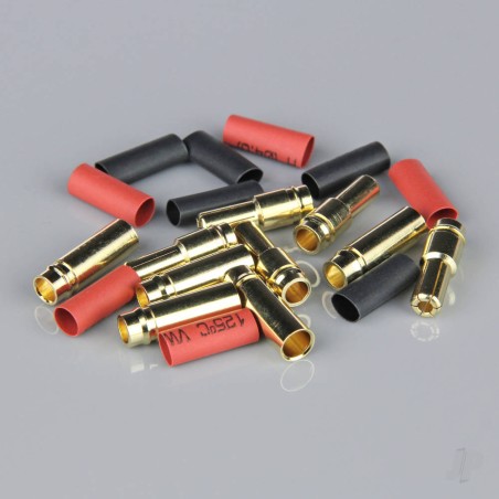 Radient 5.0mm Gold Connector Pairs including Heat Shrink (5 pcs)