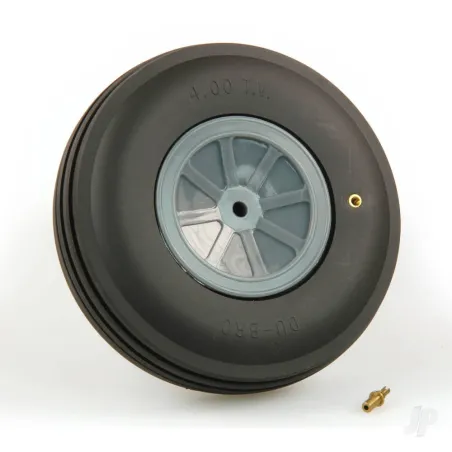 Dubro 4in diameter Lg Scale Treaded Wheel (1 each per card)