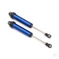 Traxxas Shocks, GTR, 134mm, aluminium (Blue-anodised) (fully assembled with out springs) (Front, no threads) (2 pcs)