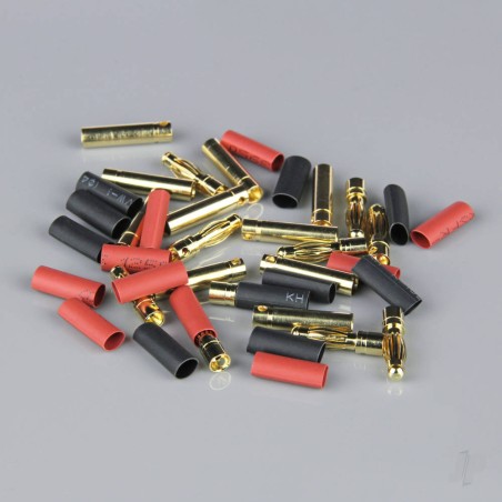 Radient 4.0mm Gold Connector Pairs including Heat Shrink (10 pcs)