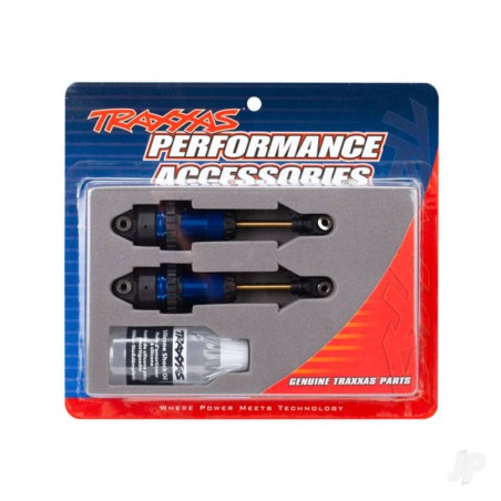 Traxxas Shocks, GTR Long Blue-anodised, PTFE-coated bodies with TiN shafts (fully assembled, with out springs) (2 pcs)