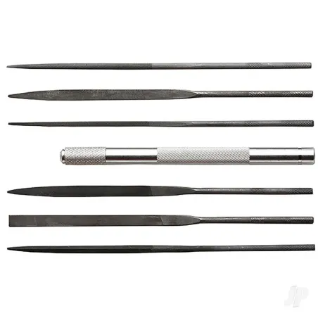 Excel Assorted File Set with Handle, Cut 2 with Square, Round, Halfround, Equaling, Knife and Flat (6 pcs) (Carded)