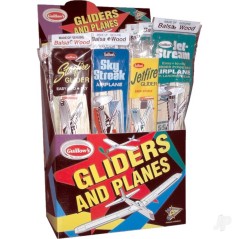 Guillow Balsa Gliders 1-Tier 4-Assortment Combo Pack Display (48 pcs)