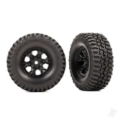 Traxxas Tyres & wheels, assembled (black 1.0in wheels, BFGoodrich Mud-Terrain T/A KM3 2.2x1.0in Tyres) (2)