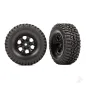 Traxxas Tyres & wheels, assembled (black 1.0in wheels, BFGoodrich Mud-Terrain T/A KM3 2.2x1.0in Tyres) (2)