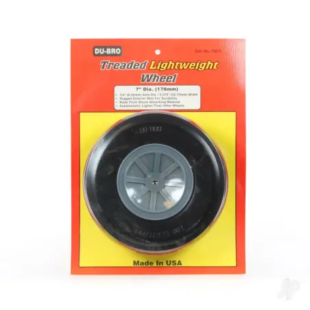 Dubro 7in diameter Treadeded Lightweight Wheel (1 per card)