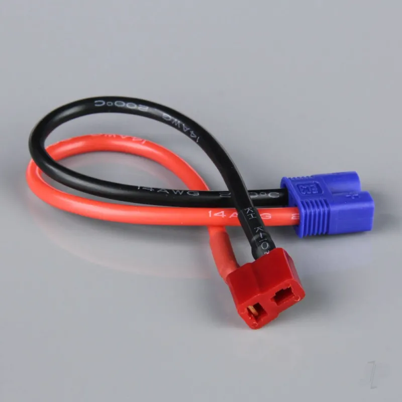 Radient Battery Adapter, Deans (HCT) Female to EC3 Male, 14AWG, 100mm