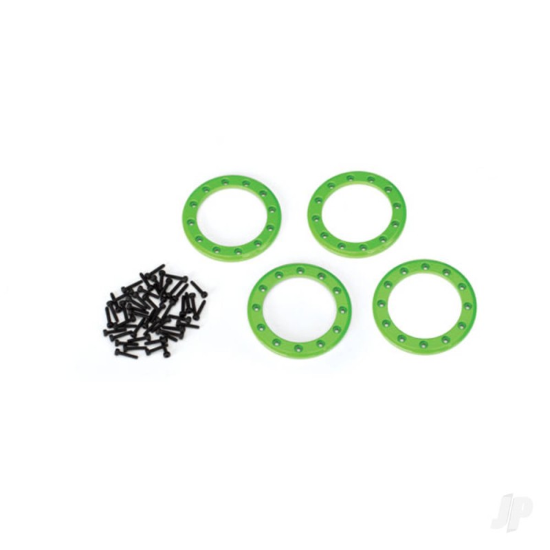 Traxxas Beadlock rings, Green (1.9in) (Aluminium) (4 pcs) / 2x10 CS (48)